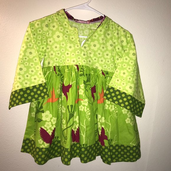 Jelly the Pug Hummingbird Dress Green Hooded 4T - Picture 10 of 10